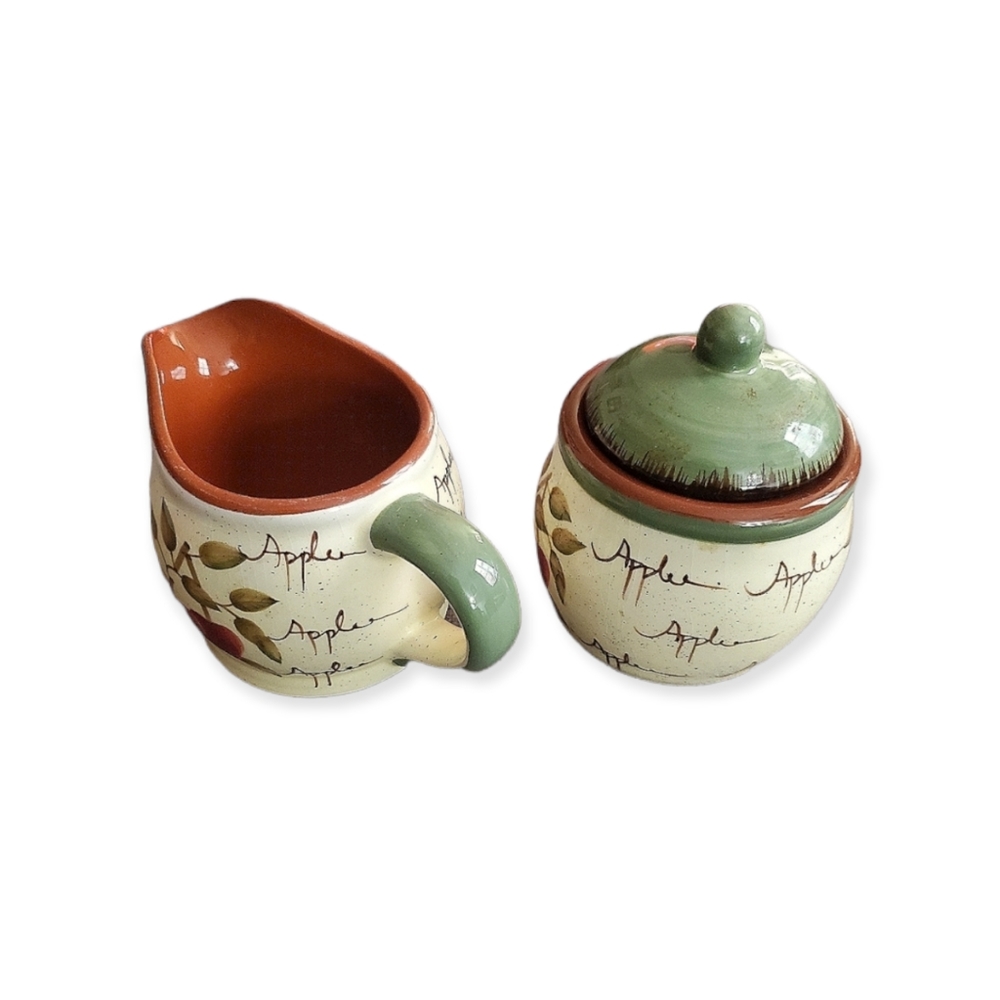 Home Interiors Apple Orchard Collection Cream/Sugar Set